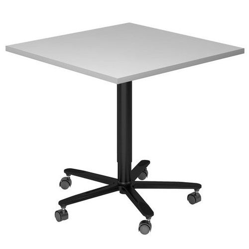 Vierkante vergadertafel 80x80 cm in hoogte verstelbaar - Hammerbacher