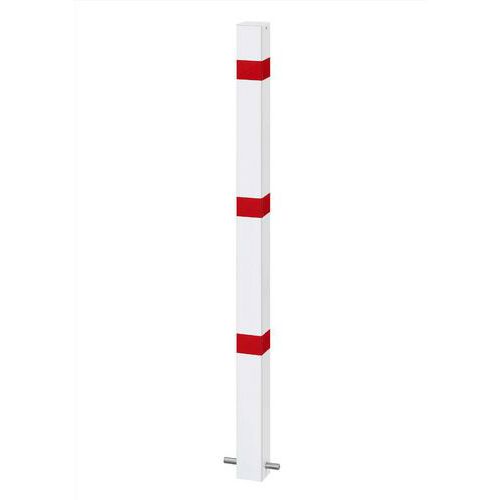 Gelakte stalen paal 70×70 mm, rood-wit - Croso