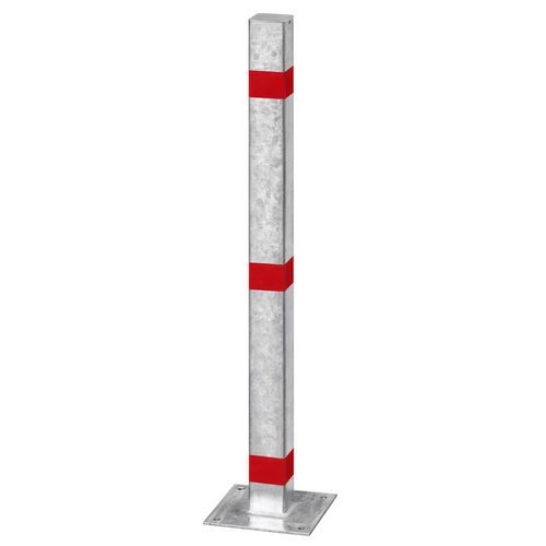 Afzetpaal 70×70 mm gegalvaniseerd + reflecterend rood - Croso