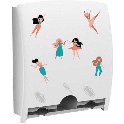 Dispenser voor dameshygiëne Women 3 compartiment Milady - Medial