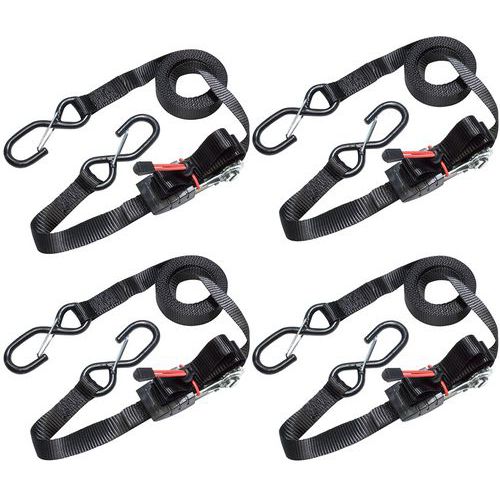 Spanband met S-haken en ratel - set van 4 - Master Lock