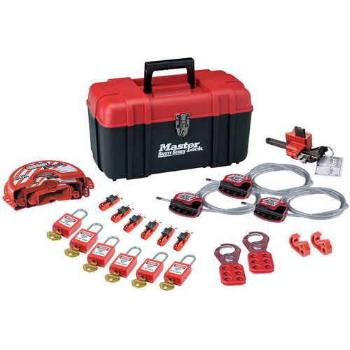 Gereedschapskoffer met assortiment mechanische vergrendelingen
