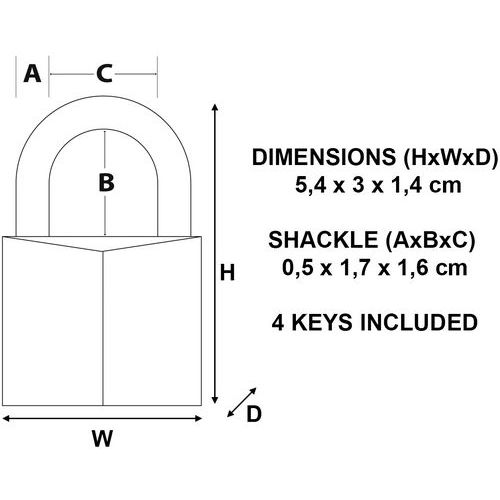 Beugellhangslot -messing - extra sterk - Master Lock