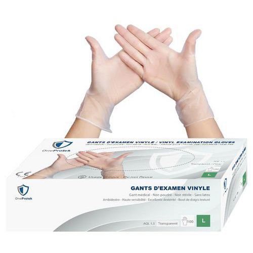 Wegwerphandschoen van transparant vinyl - OneProtek Wegwerphandschoen van transparant vinyl - OneProtek