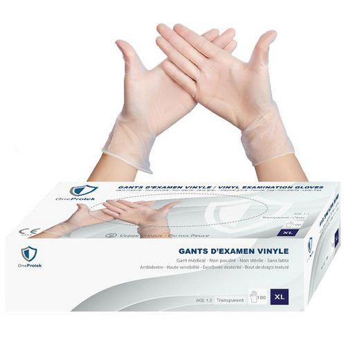 Wegwerphandschoen van transparant vinyl - OneProtek Wegwerphandschoen van transparant vinyl - OneProtek