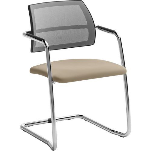 Sledestoel Ecoledeer met mesh rugleuning voor bezoeker - Quadrifoglio