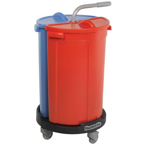 Werkwagen NCR carrousel ReFlo, Totale inhoud: 70 L, Kleur: Zwart, Hoogte: 890 mm, Breedte: 545 mm