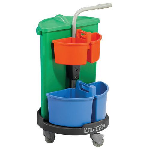 Werkwagen NCR carrousel ReFlo, Totale inhoud: 4 L 10 L, Kleur: Zwart, Hoogte: 890 mm, Breedte: 545 mm