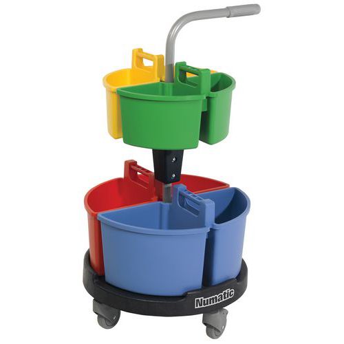 Werkwagen NCR carrousel ReFlo, Totale inhoud: 4 L 10 L, Kleur: Zwart, Hoogte: 890 mm, Breedte: 545 mm