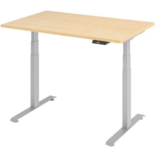 Elektrisch bureau 120 x 80 cm - onderstel grijs - Manutan Expert