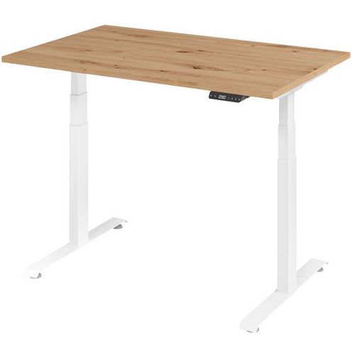 Elektrisch bureau 120 x 80 cm - onderstel wit - Manutan Expert