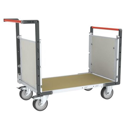 Platformwagen, PP met honingraatstructuur, 2 duwbeugels - 500kg - FIMM Platformwagen, PP met honingraatstructuur, 2 duwbeugels - 500kg - FIMM