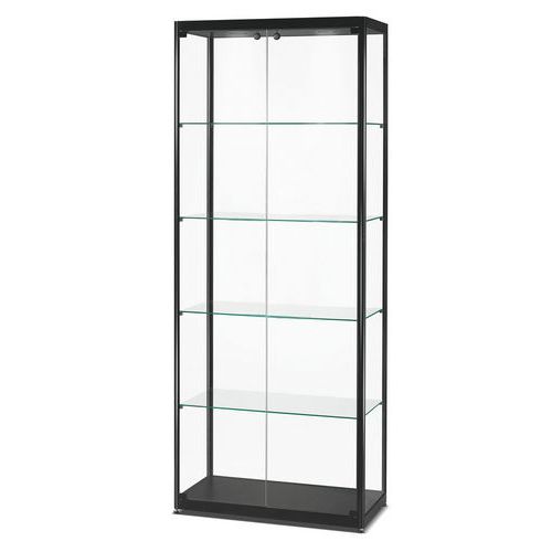 Vitrinekast hoog met schuifdeur - 80x40x200 cm - Sarazino