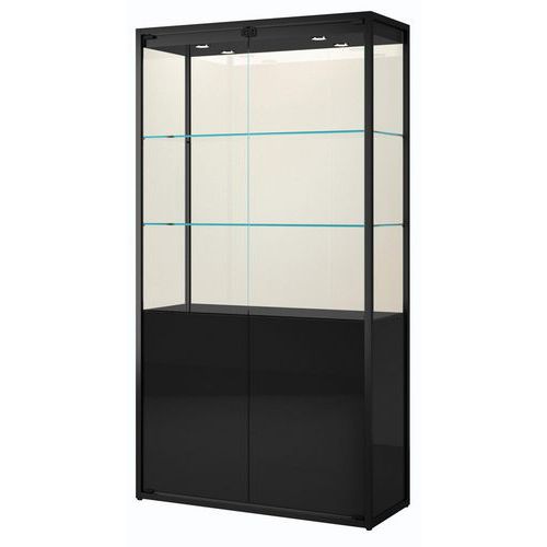 Vitrinekast hoog met opbergruimte - 95x45x190 cm - Sarazino Vitrines
