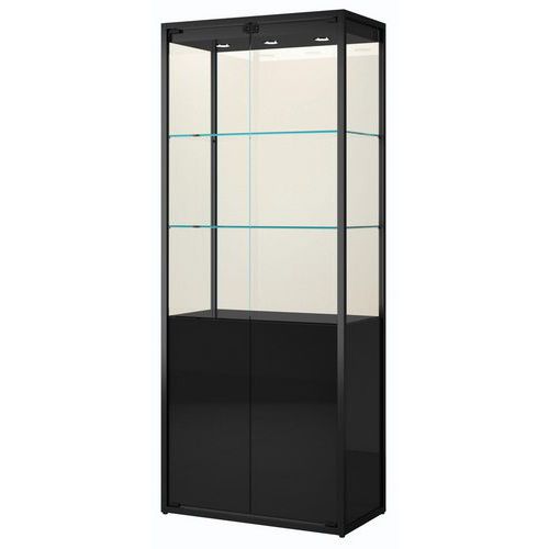 Vitrinekast hoog met opbergruimte - 75x45x190 cm - Sarazino Vitrines