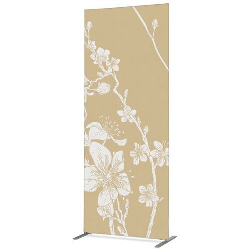 Cloison Deco En Tissu Fleurs De Cerisier Japonais Abstraites Beiges - Showdown Displays