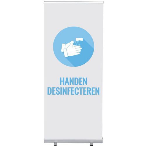 Roll-Banner Budget 85 Komplett-Set Desinfecter les Mains - Showdown Displays