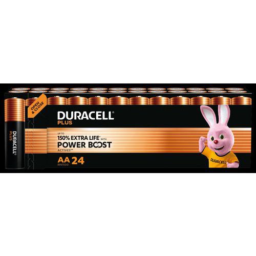Alkalinebatterij AA Plus PowerBoost - 24 stuks - Duracell Alkalinebatterij AA Plus PowerBoost - 24 stuks - Duracell