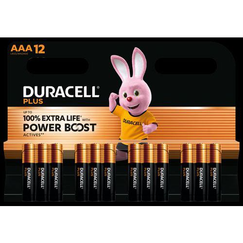 Alkalinebatterij AAA Plus PowerBoost - 12 stuks - Duracell Alkalinebatterij AAA Plus PowerBoost - 12 stuks - Duracell
