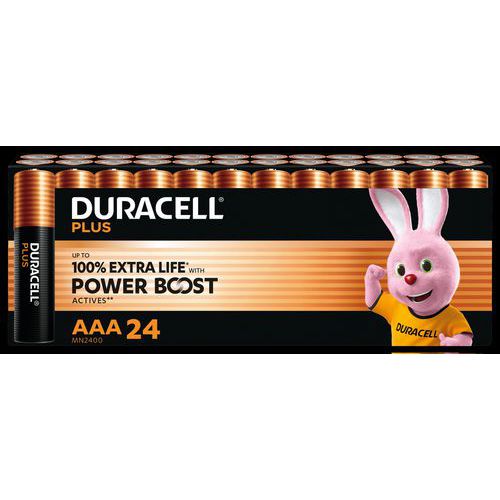 Alkalinebatterij AAA Plus PowerBoost - 24 stuks - Duracell Alkalinebatterij AAA Plus PowerBoost - 24 stuks - Duracell