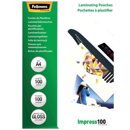 Lamineerhoes, glanzend, A4 - 100 µm - Fellowes