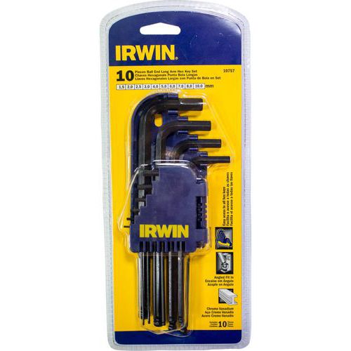 Jeu de clés hexagonales tête sphérique - 10 pièces - Irwin