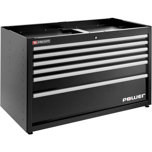 Onderkast Jetline laag extra breed 6 laden inclusief stroomlade Facom