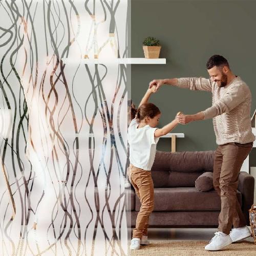 Transparante decoratieve folie met liaanmotief, mat - Luminis