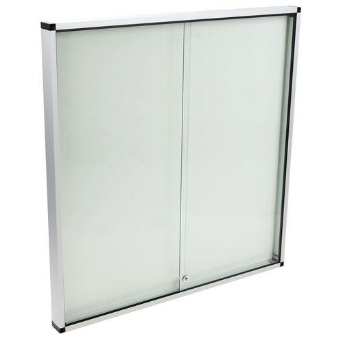 Binnenvitrine 2 deuren - aluminium achterwand - Manutan Expert