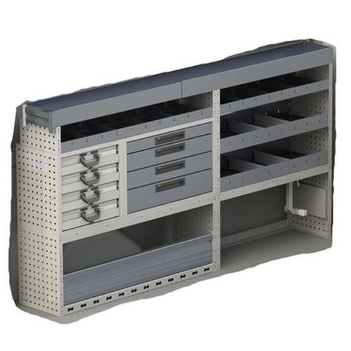 Aluminium inrichting voor grote bestelwagens - Habrial Manutention