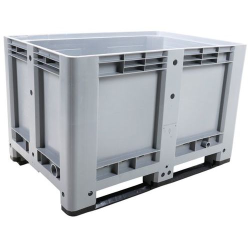 Caisse-palette gerbable parois pleines - Sur semelles - Manutan Expert