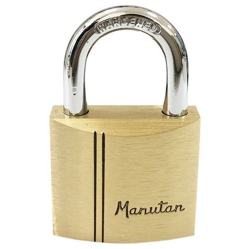 Messing veiligheidshangslot met sleutel, Lengte: 30 mm, Aantal sleutels: 3, Ø: 5 mm, Hoogte: 27 cm