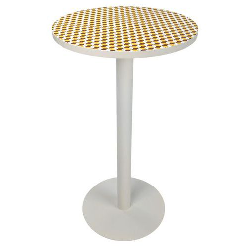 Hoge vergadertafel Easy Ø 60 cm, blad met decoratie - Manutan Expert