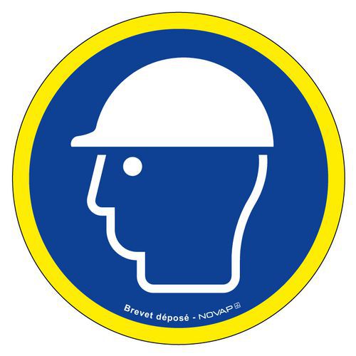 Bord met hoge zichtbaarheid - Helm verplicht - 30 cm - Novap