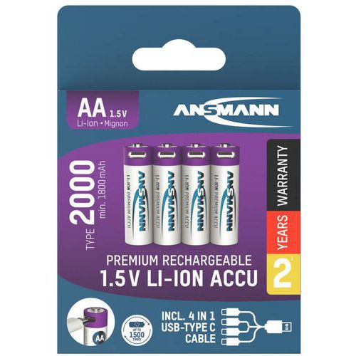 Pile Accu lithium rechargeable - Ansmann