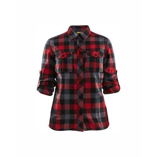 Dames overhemd flanel Rood/Zwart - Blåkläder