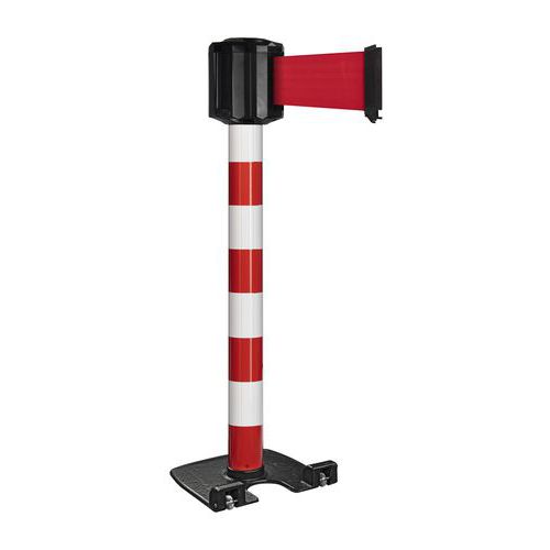 Paal voor buiten, rood-wit, met band 10 m x 10 cm - Viso Paal voor buiten, rood-wit, met band 10 m x 10 cm - Viso