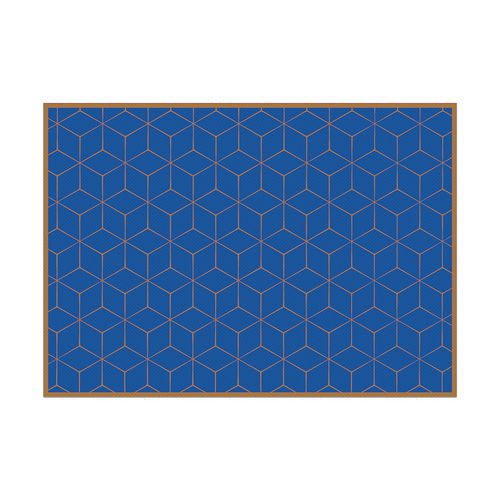 Placemat Hexagon blauw-bruin