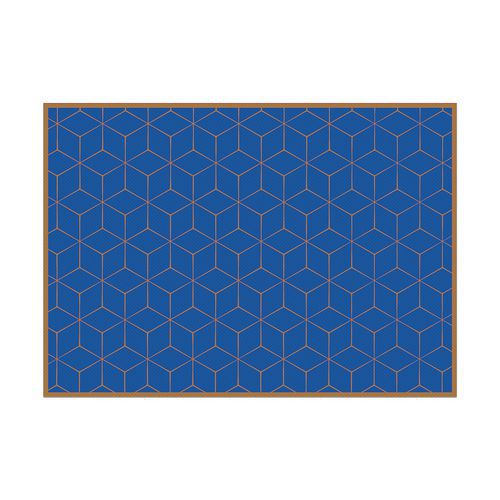 Placemat Hexagon blauw-bruin