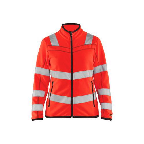 Dames Microfleece vest High Vis Fluor Rood - Blåkläder