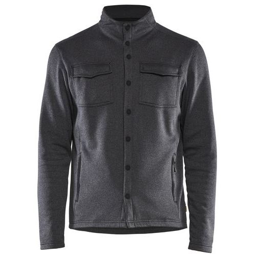 Shirt in Pique Fleece Zwart melange - Blåkläder