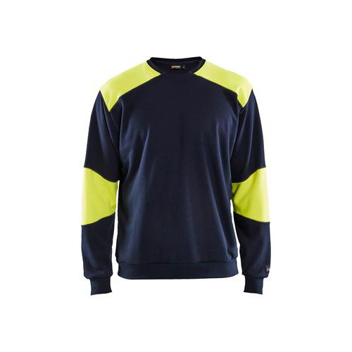 Vlamvertragend sweatshirt Marineblauw/Geel - Blåkläder