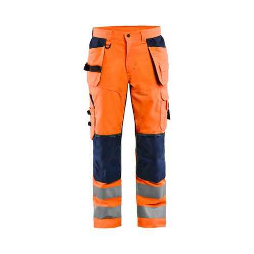 Pantalon aéré à stretch orange fluo marine - Blåkläder
