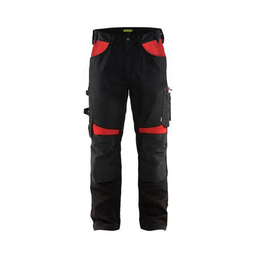 Pantalon artisan sans poches flottantes noir/rouge - Blåkläder