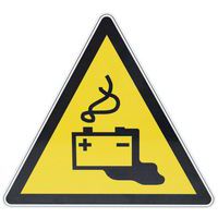 Waarschuwingsbord - Opladende batterij - Aluminium - 200 mm