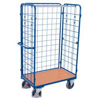 Roll conteneur avec base bois - 3 cotés - Capacité 400 kg