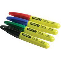 Markeerstift Mini Zwart/Rood/Groen/Blauw met fijne punt - Stanley
