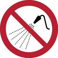 Pictogram Verboden met water te sproeien
