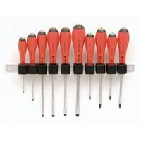 Set van 10 schroevendraaiers op houder