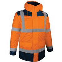 Parka jas 4 in 1 oranje binnenvest met afritsbare lange mouwen